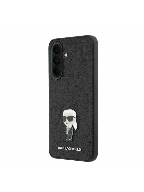 Karl Lagerfeld Karl Lagerfeld Fixed Glitter Metal Ikonik Stražnji Poklopac za Samsung Galaxy A37 Black