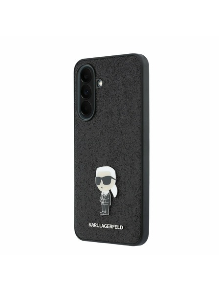 Karl Lagerfeld Karl Lagerfeld Fixed Glitter Metal Ikonik Stražnji Poklopac za Samsung Galaxy A37 Black