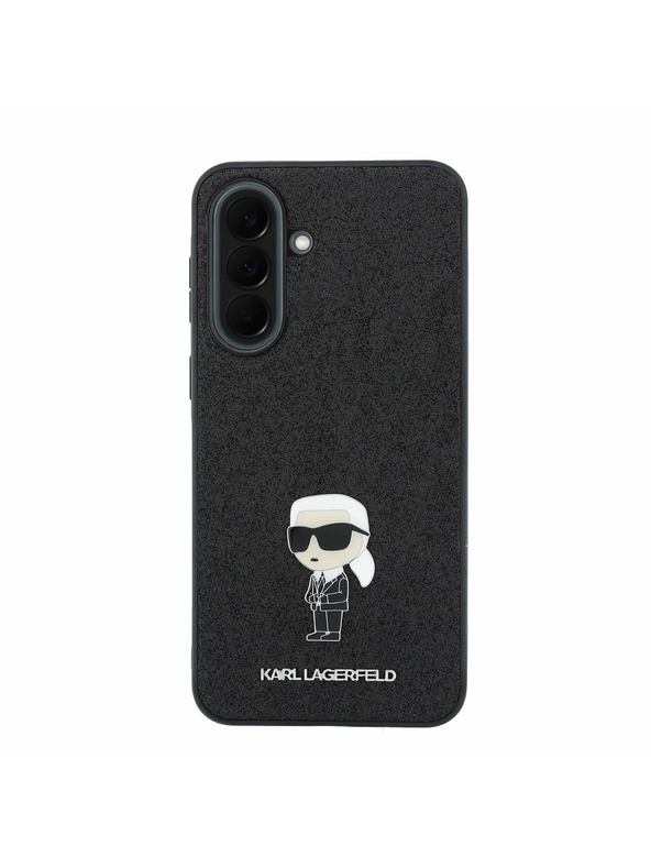 Karl Lagerfeld Karl Lagerfeld Fixed Glitter Metal Ikonik Stražnji Poklopac za Samsung Galaxy A37 Black