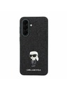 Karl Lagerfeld Karl Lagerfeld Fixed Glitter Metal Ikonik Stražnji Poklopac za Samsung Galaxy A37 Black