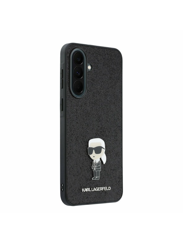 Karl Lagerfeld Karl Lagerfeld Fixed Glitter Metal Ikonik Stražnji Poklopac za Samsung Galaxy A37 Black