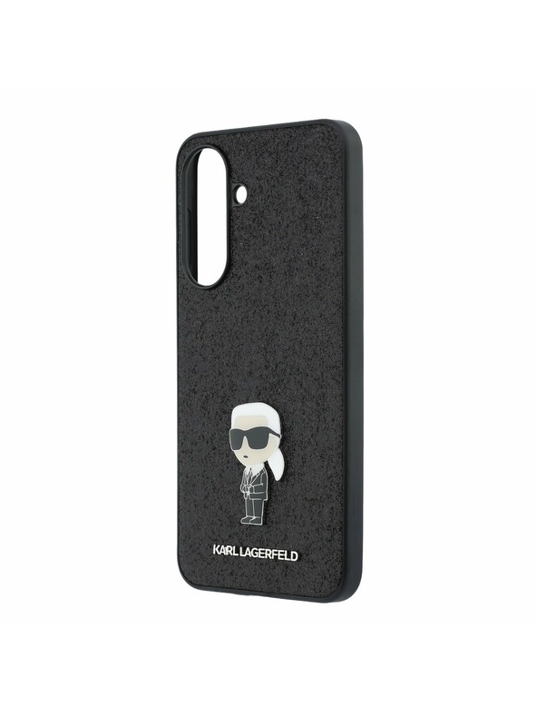 Karl Lagerfeld Karl Lagerfeld Fixed Glitter Metal Ikonik Stražnji Poklopac za Samsung Galaxy A37 Black