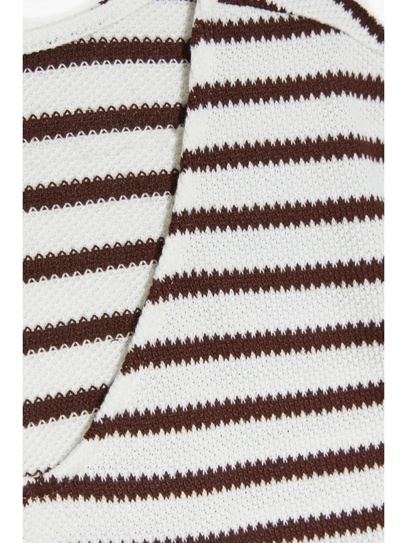 Moodo Beige Striped Blouse Moodo