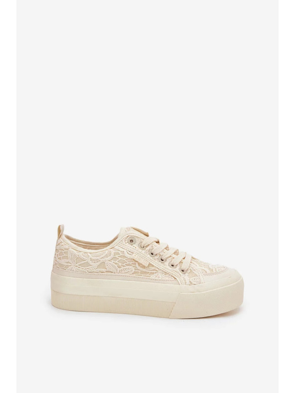BIG STAR SHOES Ženski čipkasti teniski Big Star – bež