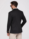 Ombre Clothing Muški sako klasičnog slim fit kroja sa zlatnim gumbima i emblemom Heritage - crno V2 OM-BLZB-0166 Ombre Clothing
