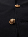 Ombre Clothing Muški sako klasičnog slim fit kroja sa zlatnim gumbima i emblemom Heritage - crno V2 OM-BLZB-0166 Ombre Clothing