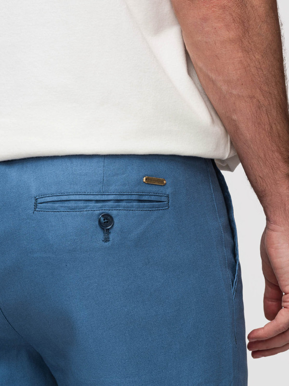 Ombre Clothing Muške hlače chino od lnene smjese - plava denim V5 P1522 Ombre Clothing
