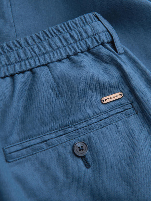 Ombre Clothing Muške hlače chino od lnene smjese - plava denim V5 P1522 Ombre Clothing