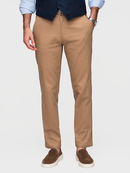 Ombre Clothing Muške chino hlače SLIM FIT - svjetlosno smeđe V2 P1524 Ombre Clothing