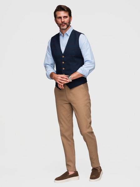Ombre Clothing Muške chino hlače SLIM FIT - svjetlosno smeđe V2 P1524 Ombre Clothing