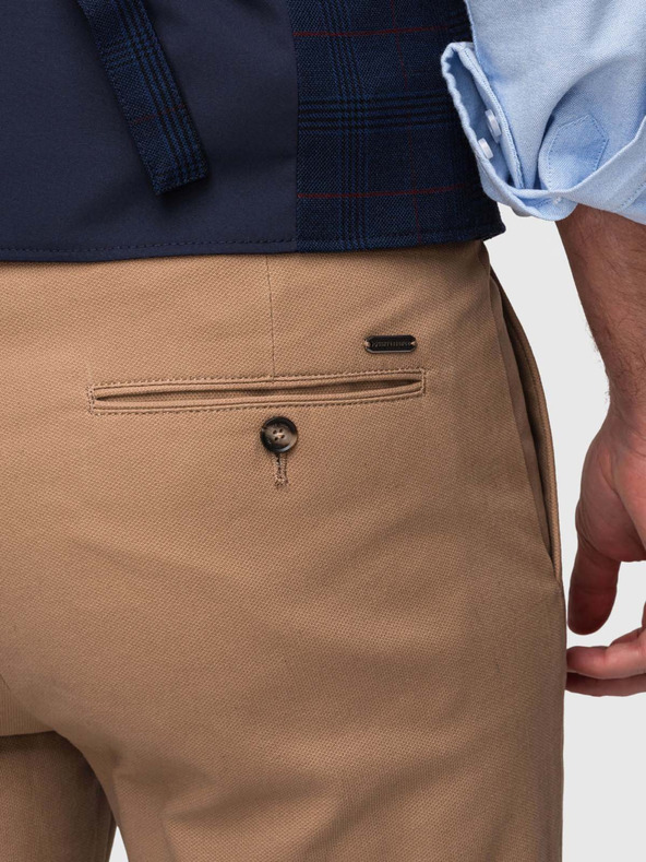 Ombre Clothing Muške chino hlače SLIM FIT - svjetlosno smeđe V2 P1524 Ombre Clothing