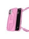 Diesel Diesel zaštita za iPhone 16 s lancem Oval D ružičasta 60175