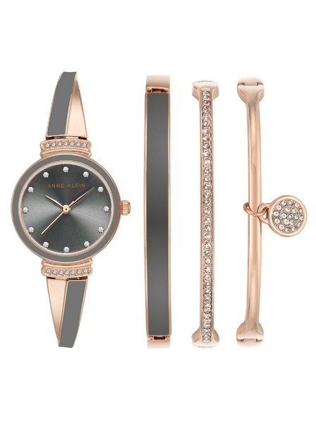Anne Klein Ružičasto zlatni ženski komplet sata i nakita Anne Klein
