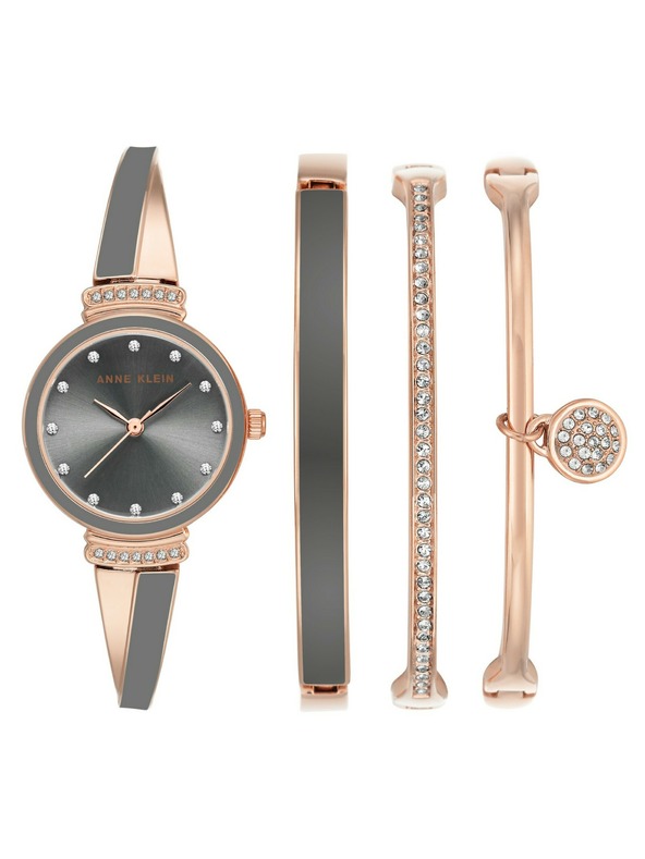 Anne Klein Ružičasto zlatni ženski komplet sata i nakita Anne Klein