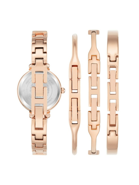 Anne Klein Ružičasto zlatni ženski komplet sata i nakita Anne Klein