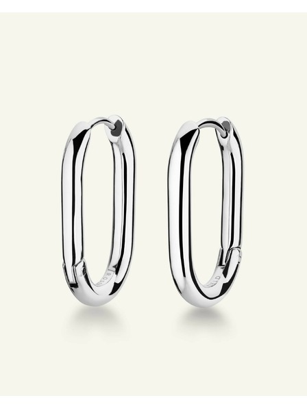 Rosefield Rosefield naušnici srebrne boje Large Oval Hoops JEOLS-J568