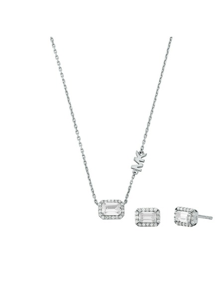 Michael Kors Set srebrnih naušnica i ogrlice Michael Kors MKC1760CZSET