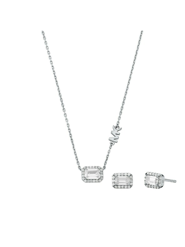 Michael Kors Set srebrnih naušnica i ogrlice Michael Kors MKC1760CZSET