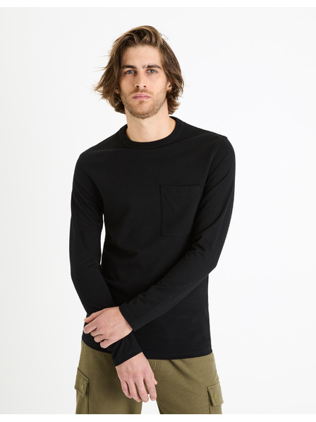 Celio Crna muška basic majica s Celio džepom