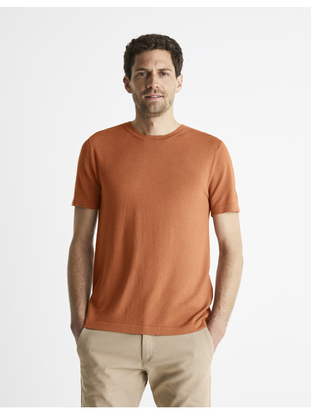 Celio Smeđa muška basic majica Celio Be1stee