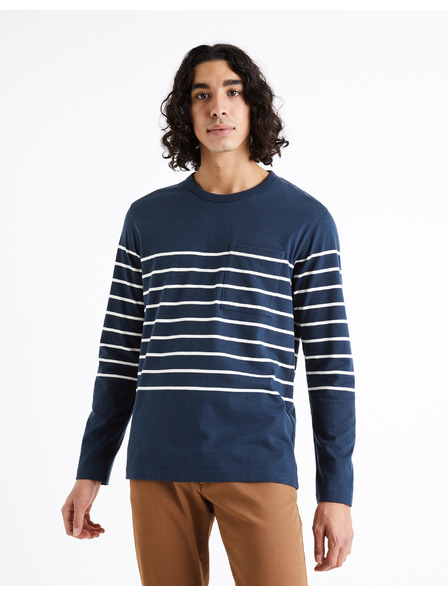 Celio Plava muška majica na pruge Celio Veboxmlr