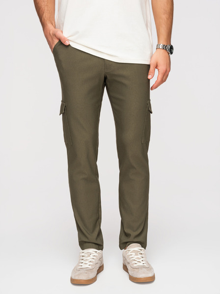 Ombre Clothing Muške hlače REGULAR sa cargo džepovima - tamno maslinasto zelene V1 P1515 Ombre Clothing