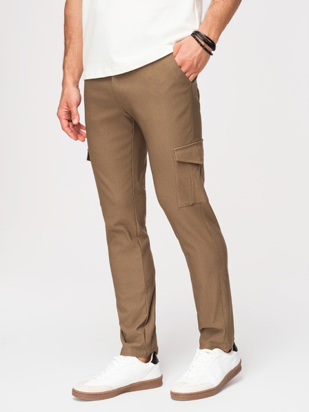 Ombre Clothing Muške hlače REGULAR sa cargo džepovima - maslinasta boja V2 P1515 Ombre Clothing