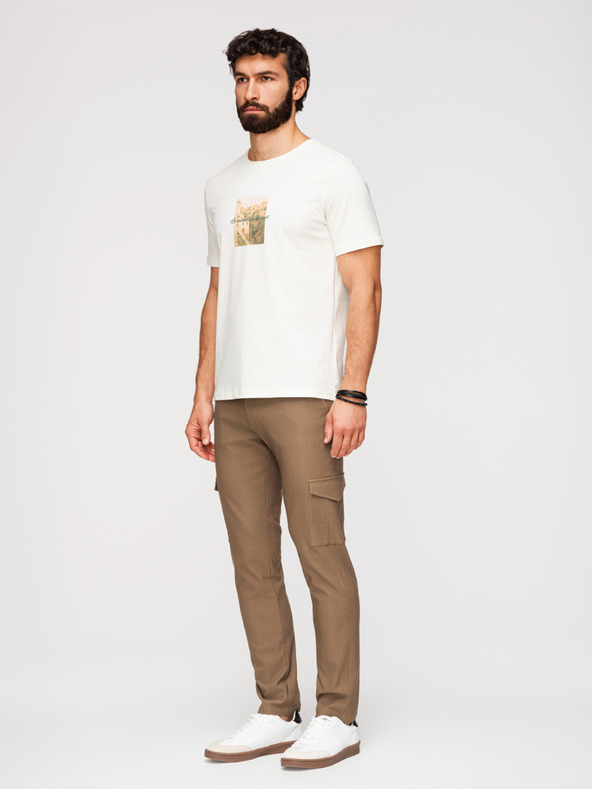 Ombre Clothing Muške hlače REGULAR sa cargo džepovima - maslinasta boja V2 P1515 Ombre Clothing