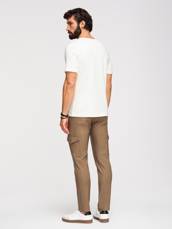 Ombre Clothing Muške hlače REGULAR sa cargo džepovima - maslinasta boja V2 P1515 Ombre Clothing