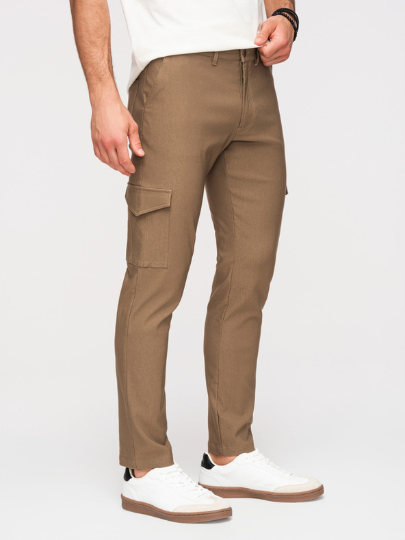 Ombre Clothing Muške hlače REGULAR sa cargo džepovima - maslinasta boja V2 P1515 Ombre Clothing