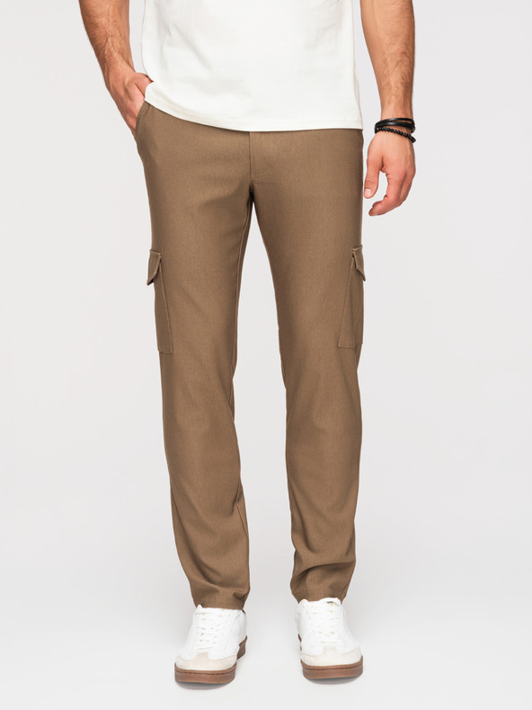 Ombre Clothing Muške hlače REGULAR sa cargo džepovima - maslinasta boja V2 P1515 Ombre Clothing