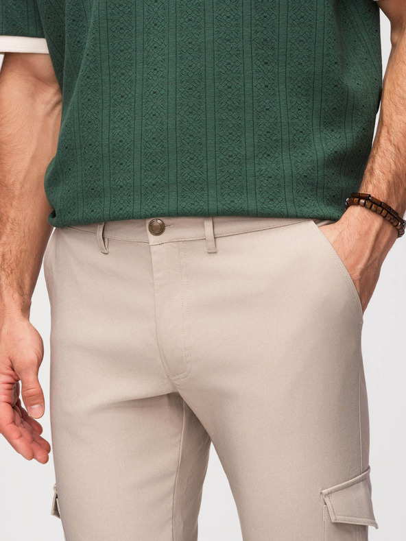 Ombre Clothing Muške hlače REGULAR sa cargo džepovima - bež V3 P1515 Ombre Clothing
