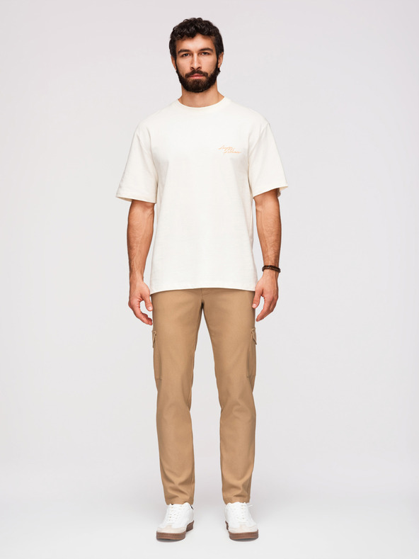 Ombre Clothing Muške hlače REGULAR sa cargo džepovima - svjetlo smeđe V4 P1515 Ombre Clothing