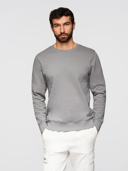 Ombre Clothing Muška majica BASIC sa okruglim izrezom - siva Ombre Clothing