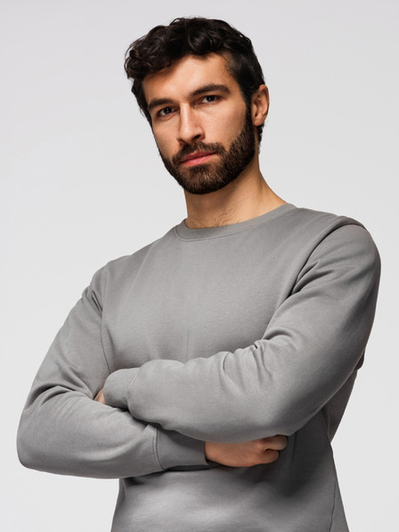 Ombre Clothing Muška majica BASIC sa okruglim izrezom - siva Ombre Clothing