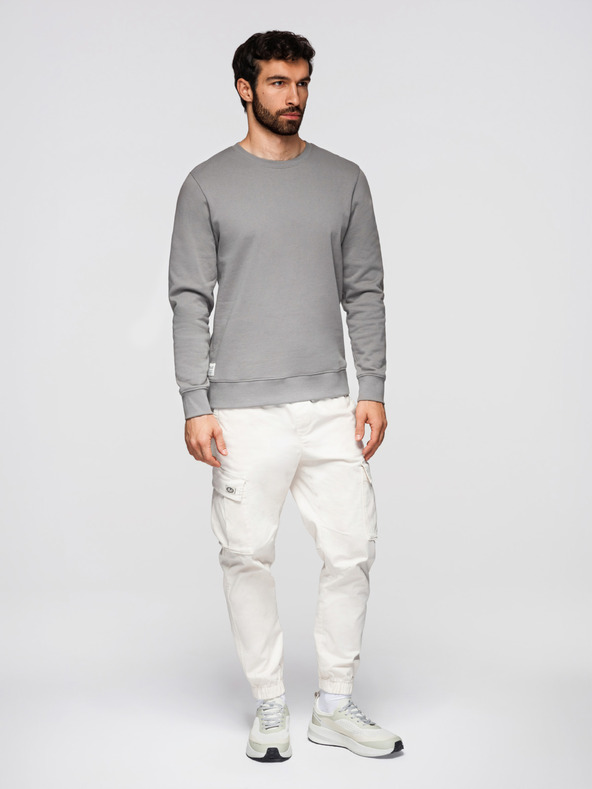 Ombre Clothing Muška majica BASIC sa okruglim izrezom - siva Ombre Clothing