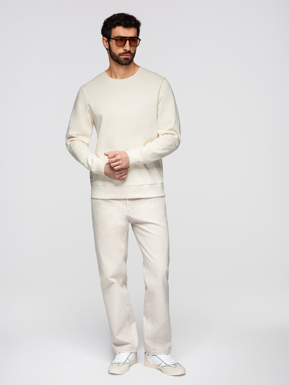 Ombre Clothing Muška majica BASIC sa okruglim izrezom - kremasta Ombre Clothing