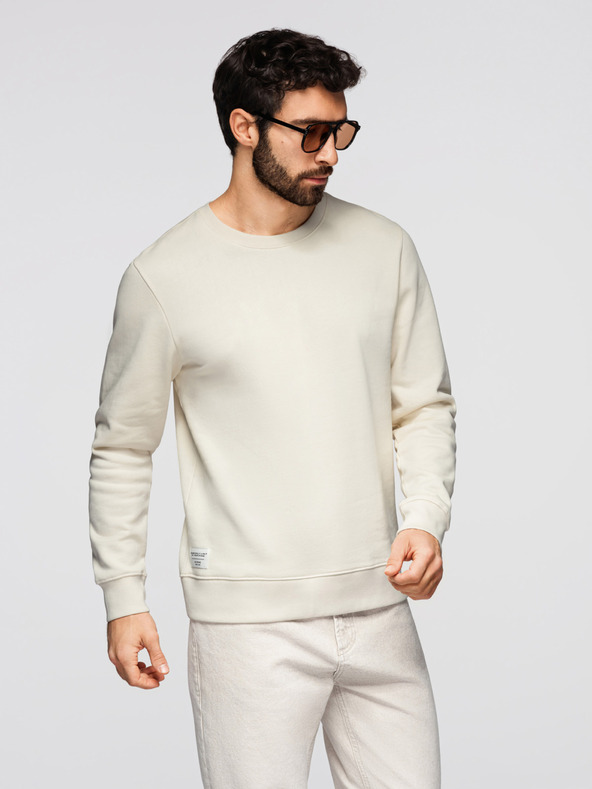 Ombre Clothing Muška majica BASIC sa okruglim izrezom - kremasta Ombre Clothing