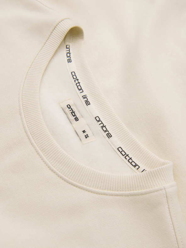 Ombre Clothing Muška majica BASIC sa okruglim izrezom - kremasta Ombre Clothing