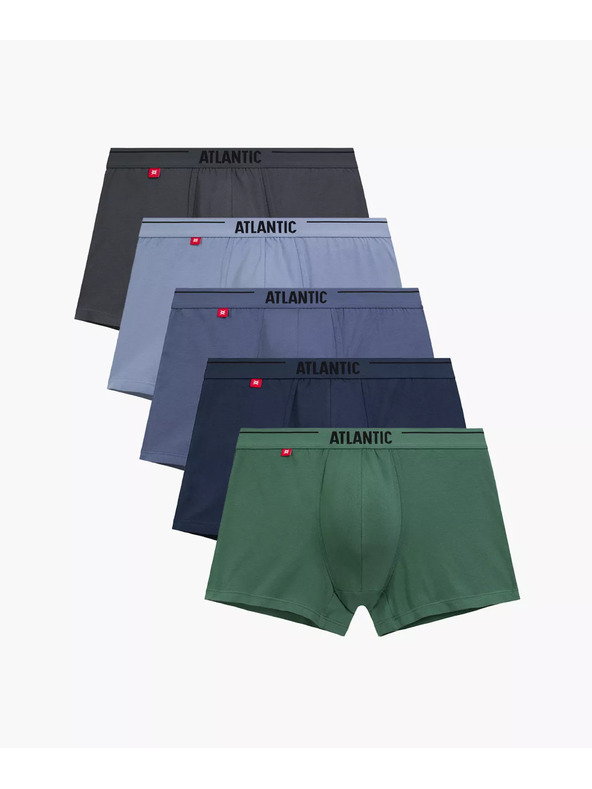 Atlantic 5-PACK Muške Gaće Zelene, Sive i Plave