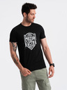Ombre Clothing Crna muška majica s Ombre Clothing printom
