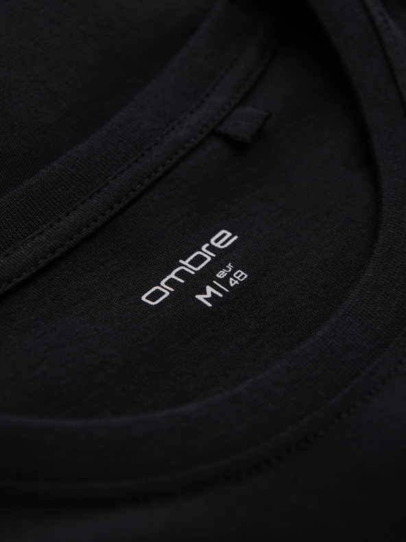 Ombre Clothing Crna muška majica s Ombre Clothing printom