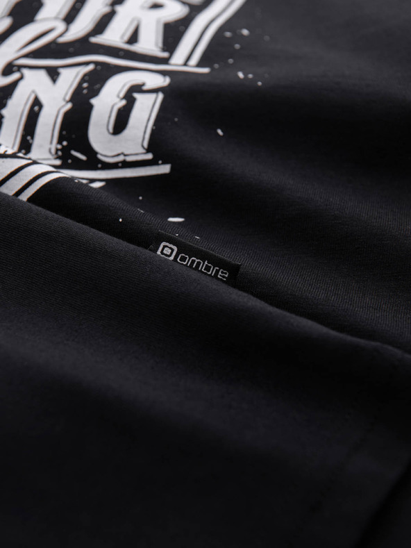 Ombre Clothing Crna muška majica s Ombre Clothing printom