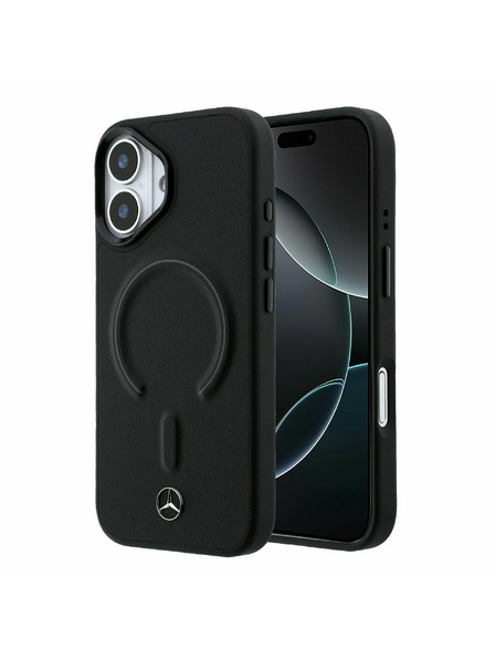 Mercedes Mercedes PU Leather 3D MagSafe Stražnja Kapa za iPhone 17 Black
