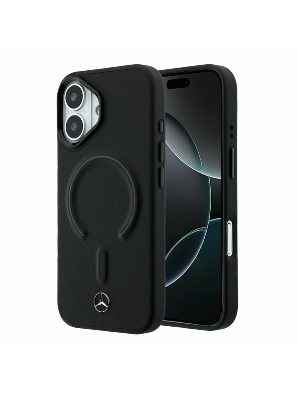 Mercedes Mercedes PU Leather 3D MagSafe Stražnja Kapa za iPhone 17 Black
