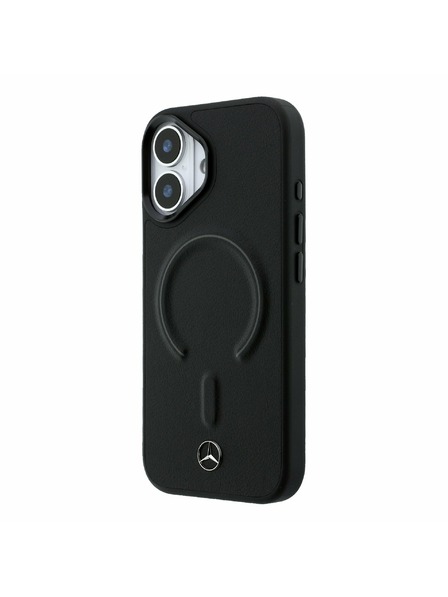 Mercedes Mercedes PU Leather 3D MagSafe Stražnja Kapa za iPhone 17 Black