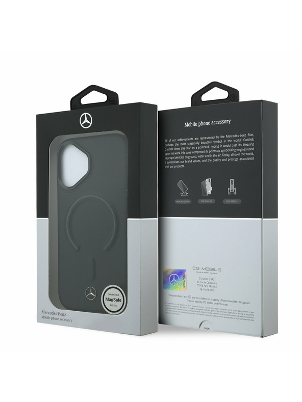 Mercedes Mercedes PU Leather 3D MagSafe Stražnja Kapa za iPhone 17 Black