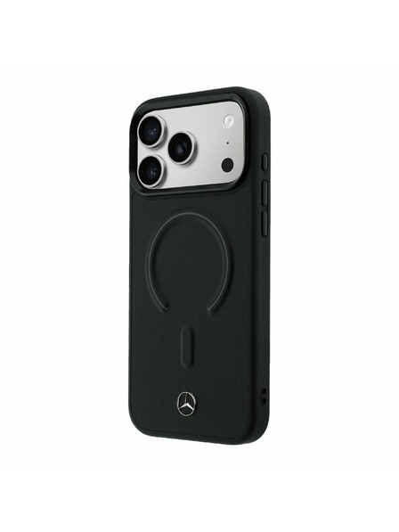 Mercedes Mercedes PU Leather 3D MagSafe Stražnja Kapa za iPhone 17 Pro Black