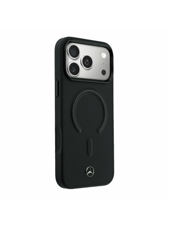 Mercedes Mercedes PU Leather 3D MagSafe Stražnja Kapa za iPhone 17 Pro Black