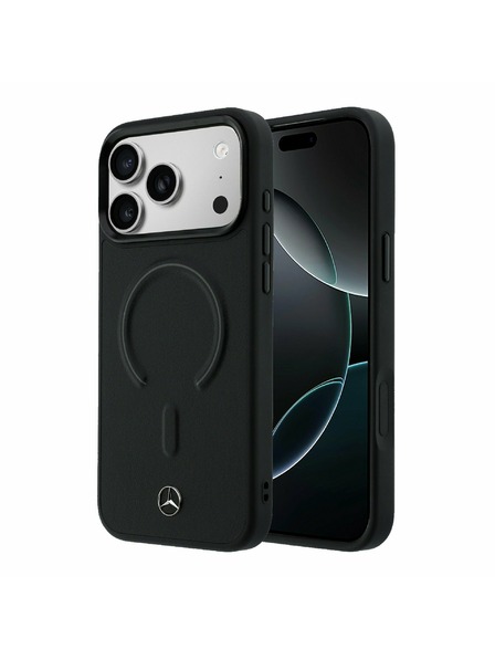 Mercedes Mercedes PU Leather 3D MagSafe Stražnja Kapa za iPhone 17 Pro Max Black